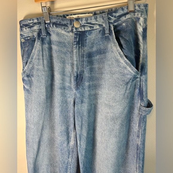 rag & bone faded blue relaxed carpenter jeans - Picture 4 of 11